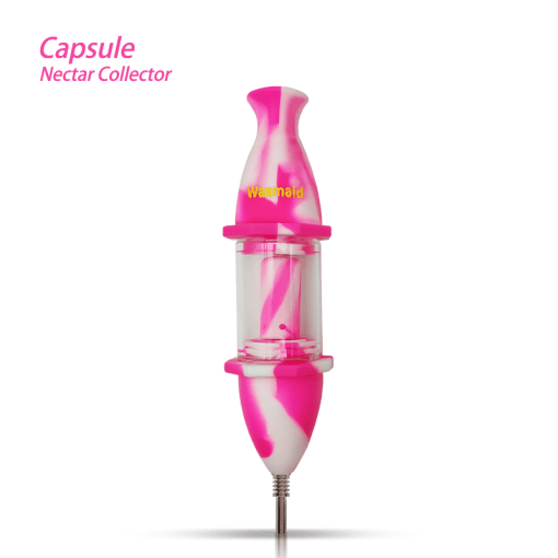 Waxmaid Dab Straw Pink Cream Waxmaid Capsule Silicone Glass Nectar Collector