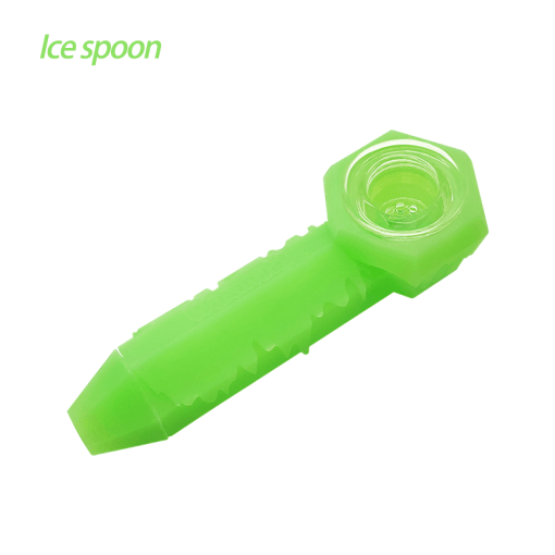 Waxmaid Hand Pipe GID Green Waxmaid Freezable Silicone Ice Spoon Pipe