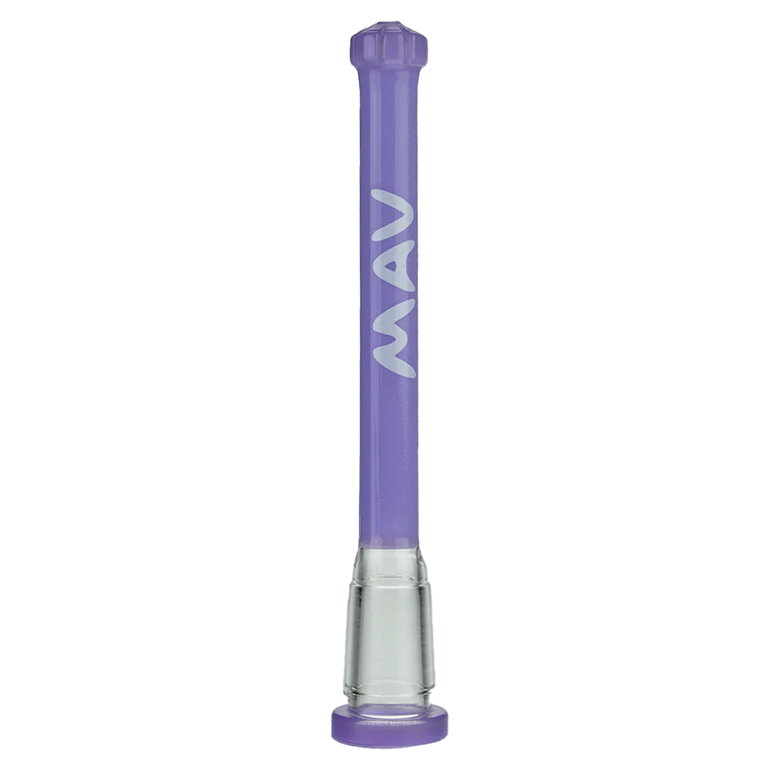 MAV Glass Downstem 4" / Purple 4" Showerhead Slitted Colored Downstem