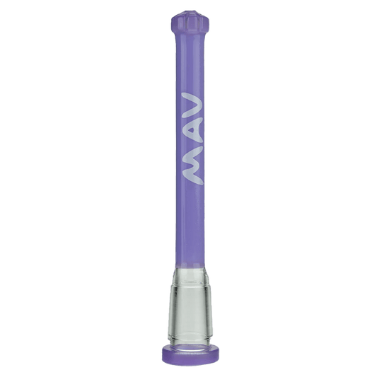 MAV Glass Downstem 4" / Purple 4" Showerhead Slitted Colored Downstem