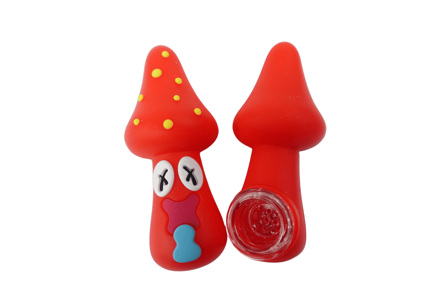 Cloud 8 Smoke Accessory Hand Pipe Red 3'' Silicone Intoxicated Mushroom Small Hand Pipe