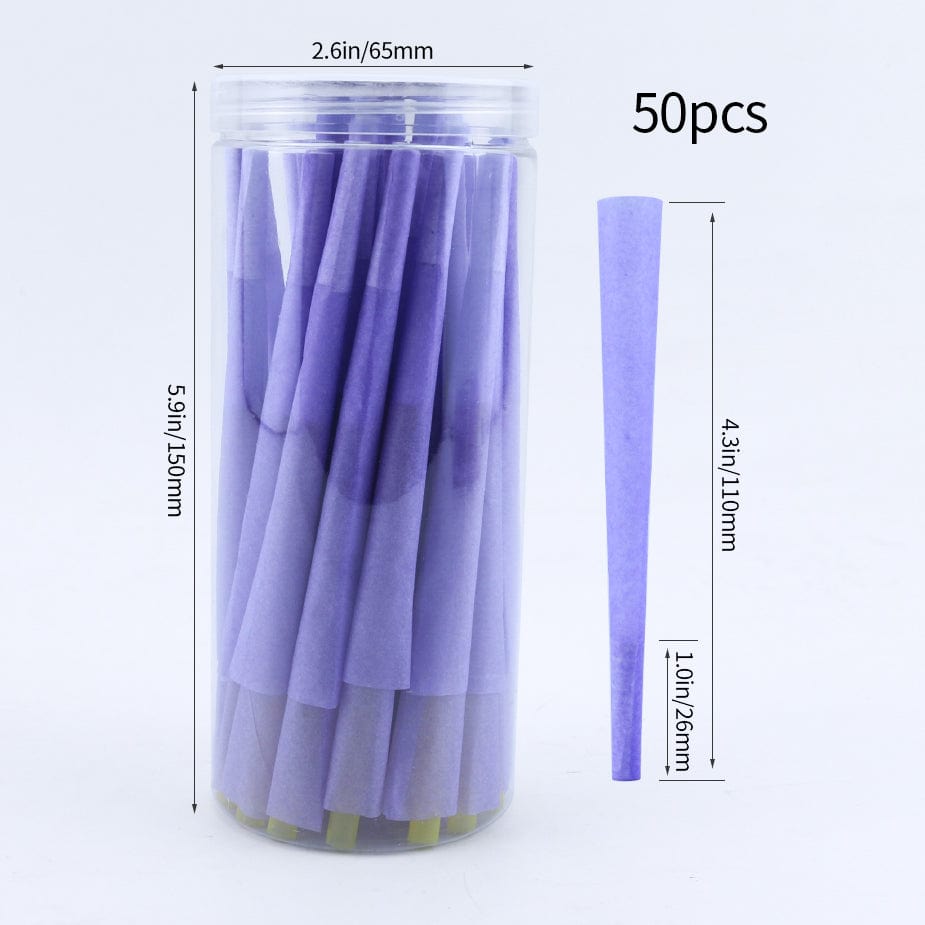 Cloud 8 Smoke Accessory Rolling Paper Purple 110mm King Size Colored Pre-Rolled Cones 50 Count Value Pack