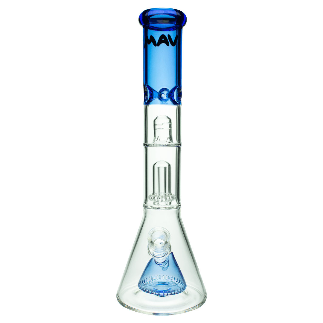 MAV Glass Bong Ink Blue Pyramid to UFO Beaker