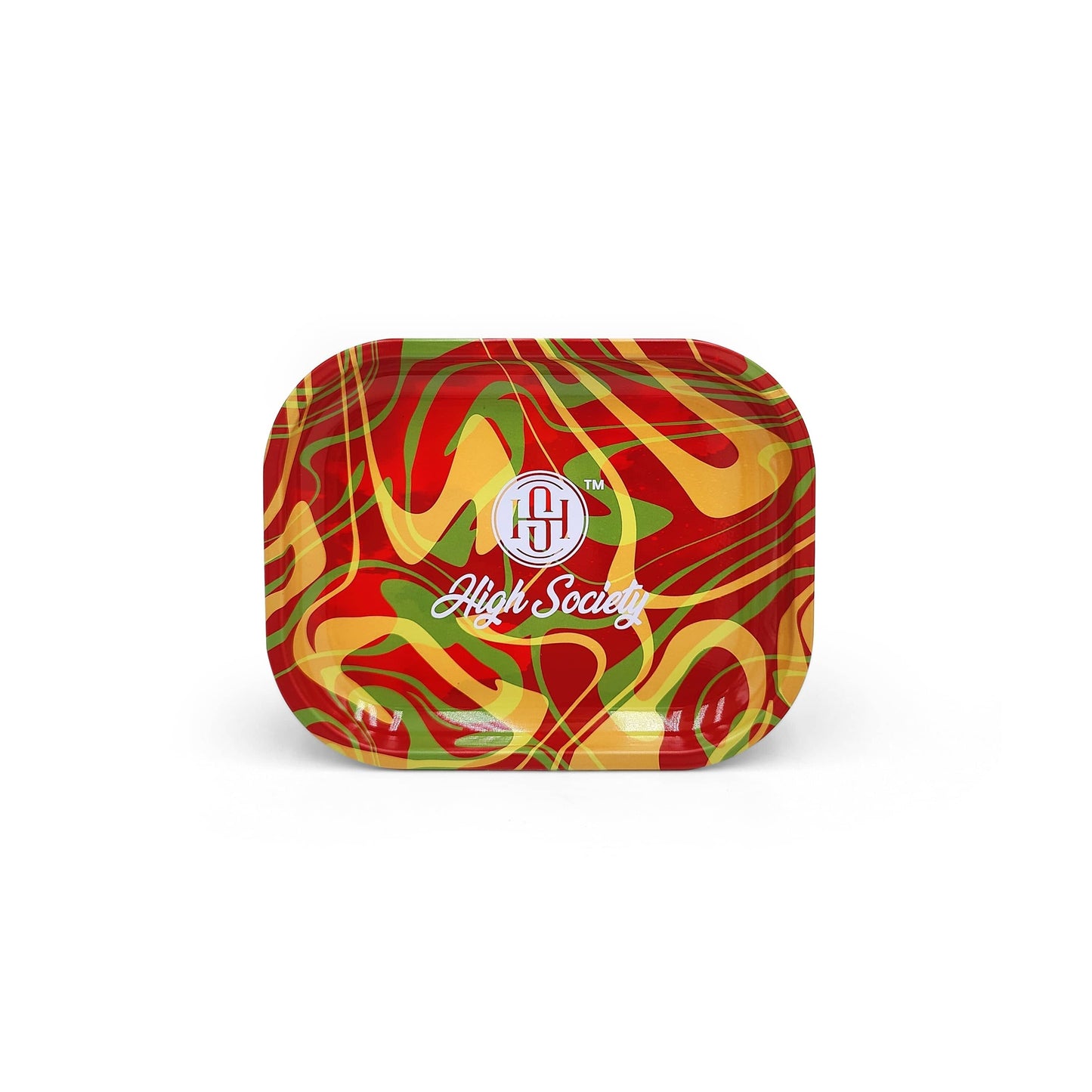 The Puff Brands High Society - Small Rolling Tray - Rasta