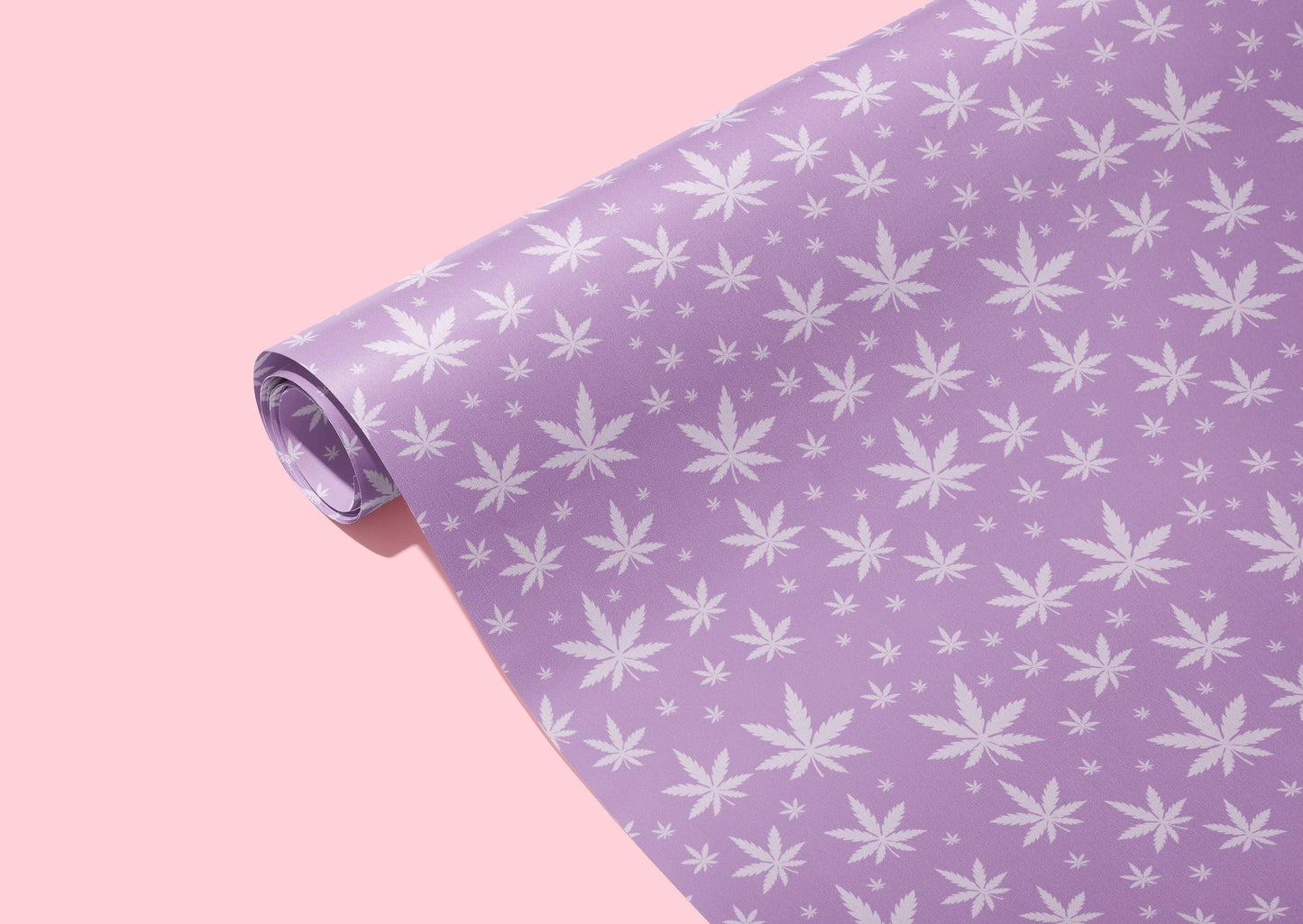KushKards Wrapping Paper 🍃 420 Purple Pot Leaf Wrapping Paper