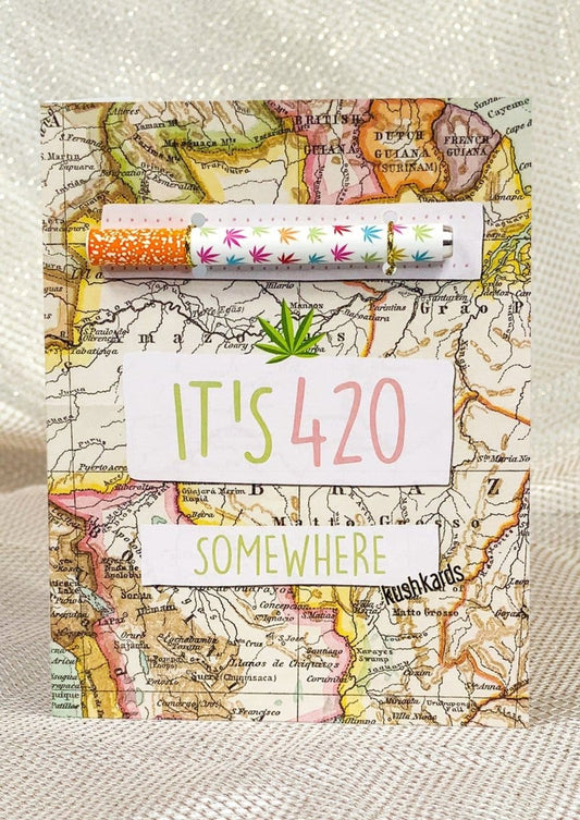 KushKards Greeting Cards One Hitter Kard ⏱ It's 420 Somewhere Cannabis Greeting Card