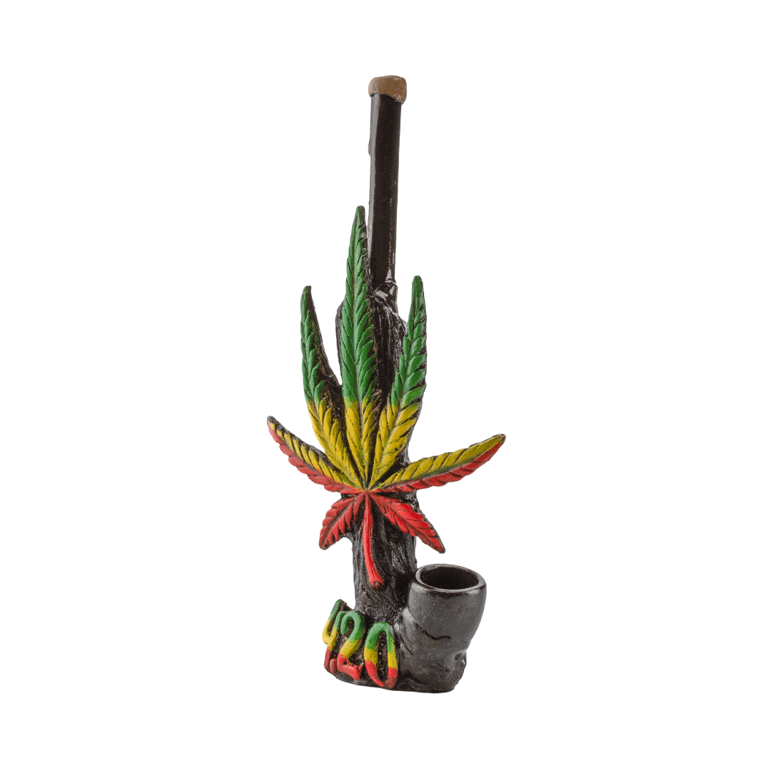 Medusa Customs Smoking Pipes Leaf-420 Rasta Medusa Customs Hand Carved Pipes