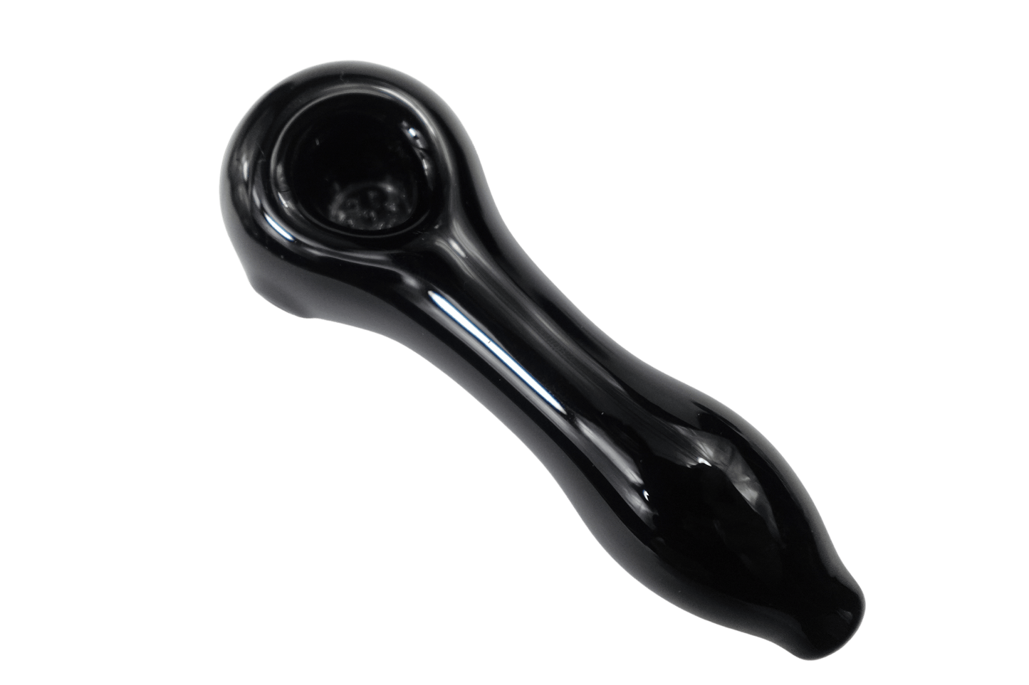 Cloud 8 Smoke Accessory glass hand pipe Black 4'' Simple Classic Heavy Duty Glass Spoon Hand Pipe