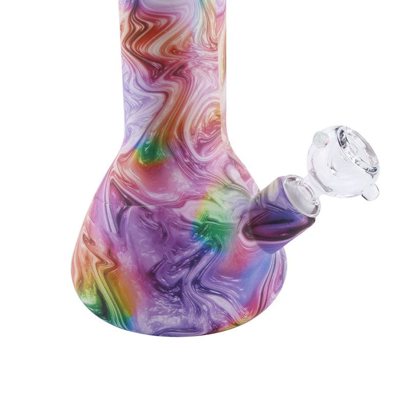 Cloud 8 Smoke Accessory Water Pipe 14'' Artistic Paint Silicone Beaker Bong