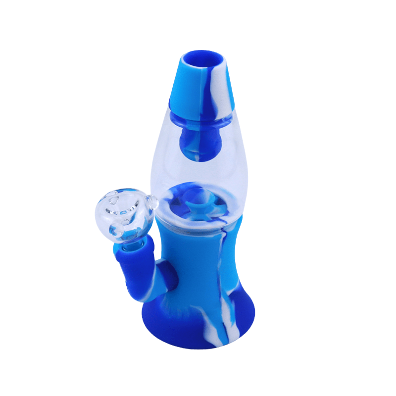 Cloud 8 Smoke Accessory Water Pipe White Blue Silicone Lava Lamp Mini Bong