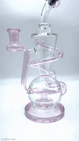 AFM Smoke Dab Rig 10.5" Swirly Wiry Glass Recycler Dab Rig