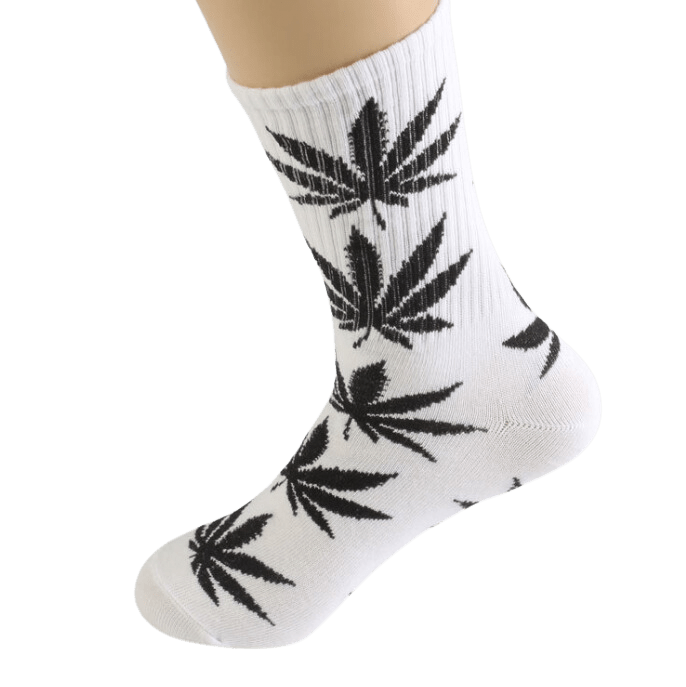 Cloud 8 Smoke Accessory socks Black Cannabis Weed Marijuana Leaf Unisex Hip Hop Street Fashion Comfortable Cotton Crew Socks