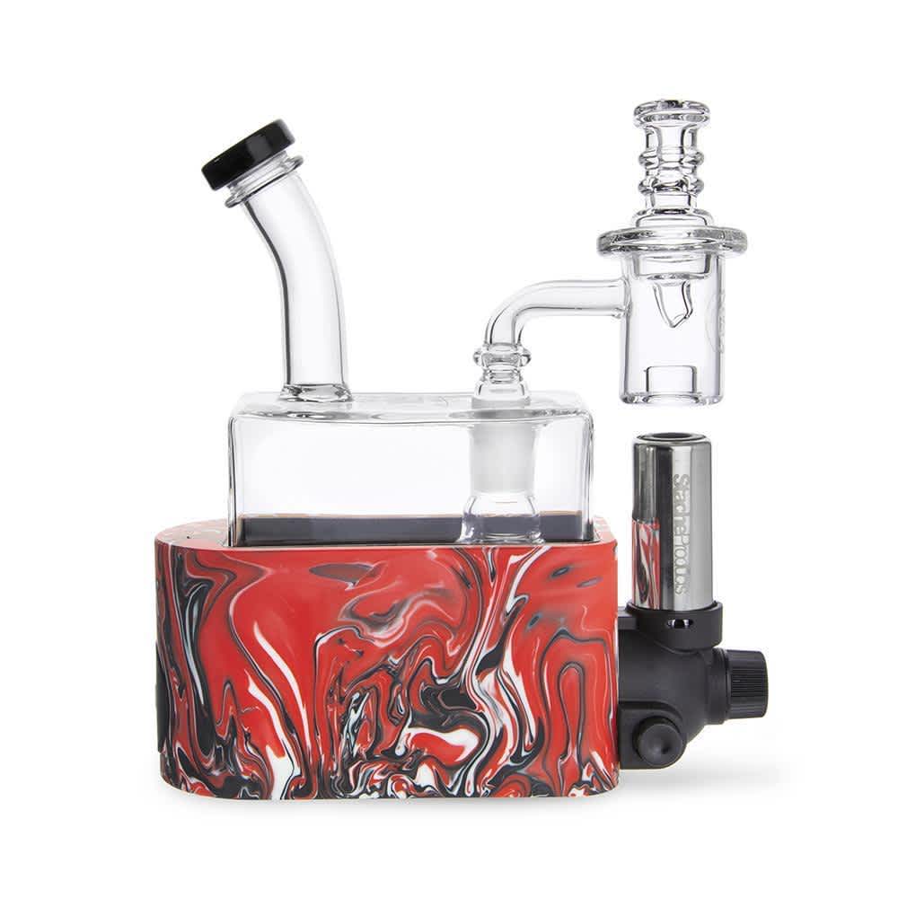Stache Coils and Parts Red Stache Rio Rig in One Dab Rig - Swirl
