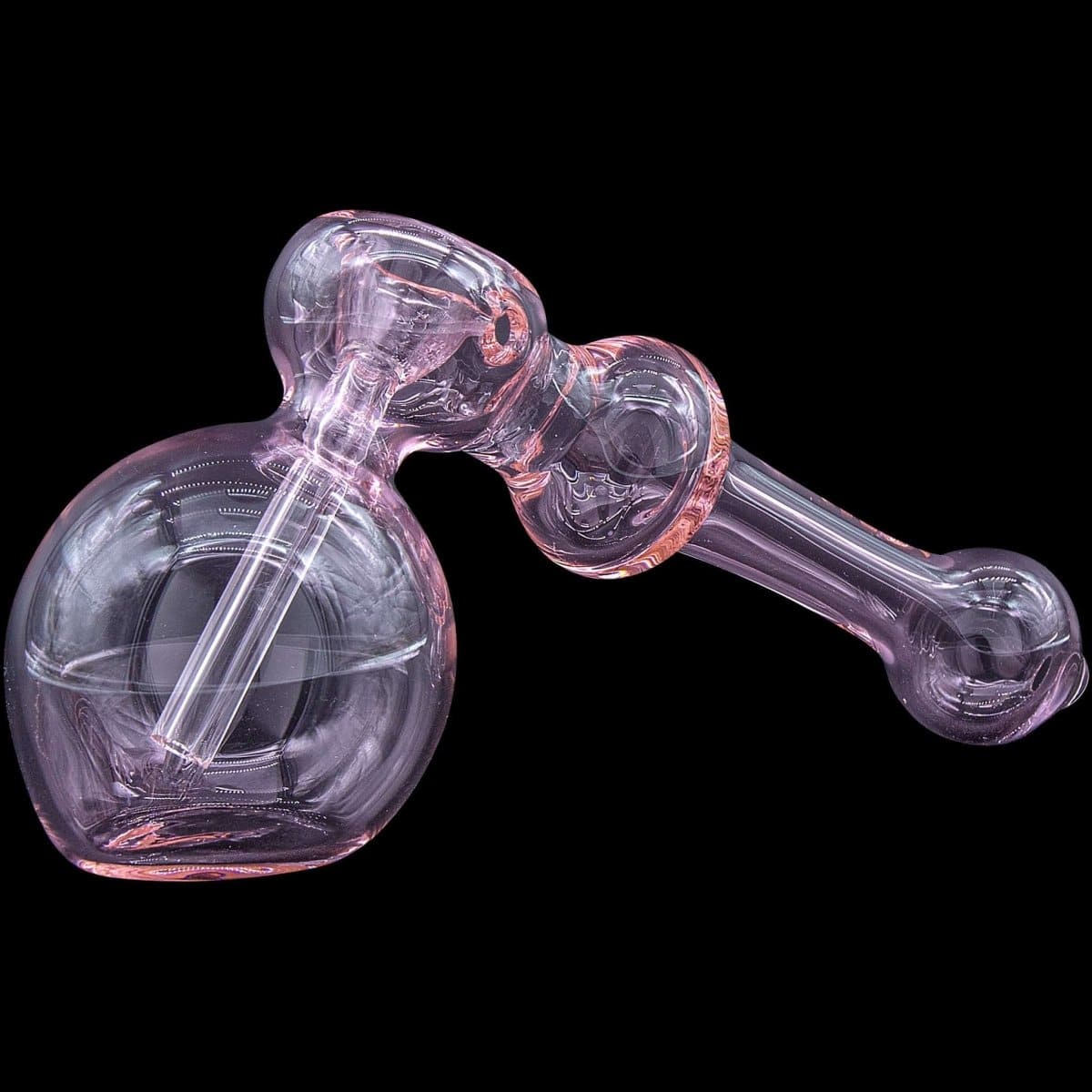 LA Pipes Bubbler Translucent Pink "Glass Hammer" Glass Hammer Bubbler Pipe (Various Colors)