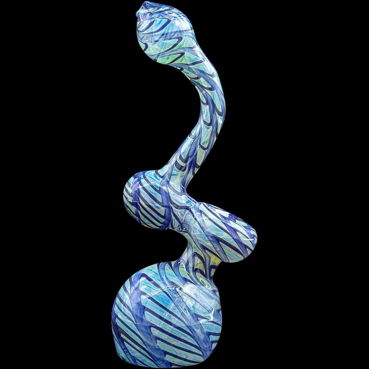 LA Pipes Bubbler "Bubble Lock" Color Raked Sherlock Bubbler Pipe