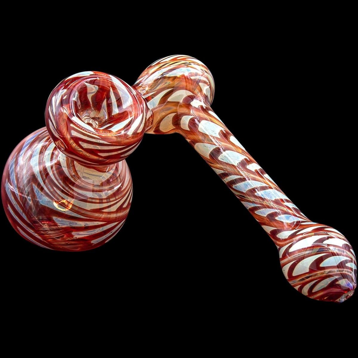 LA Pipes Bubbler Ruby Red "Colored Sidecar" Fumed Sidecar Bubbler Pipe (Various Colors)