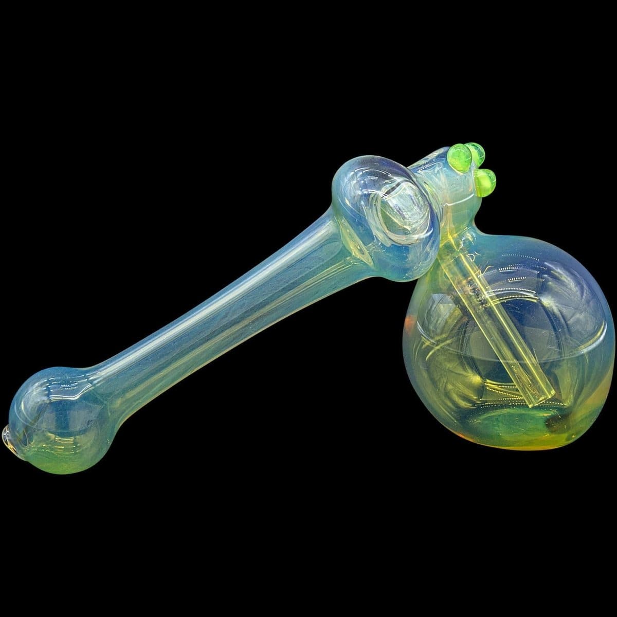 LA Pipes Bubbler "Silver Sidecar" Fumed Hammer Sidecar Pipe (Various Colors)