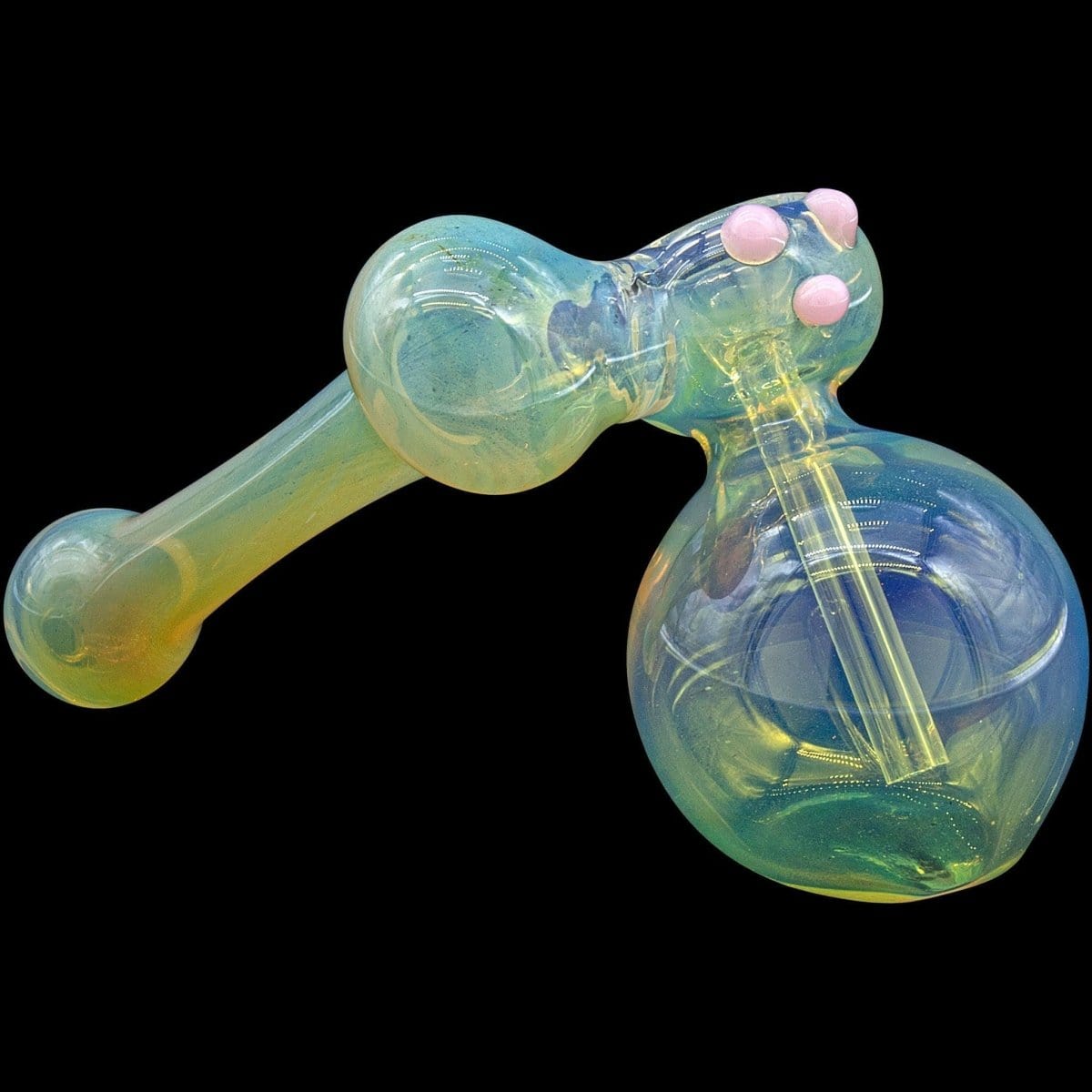 LA Pipes Bubbler Pink Cadillac "Silver Sidecar" Fumed Hammer Sidecar Pipe (Various Colors)