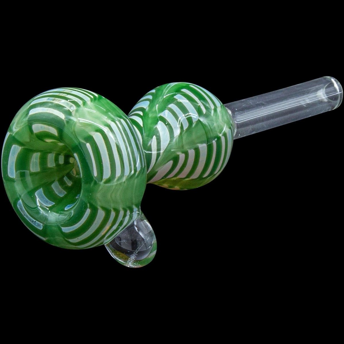 LA Pipes Smoking Accessory Green Wrap-n-Rake Bubble Pull-Stem Slide Bowl