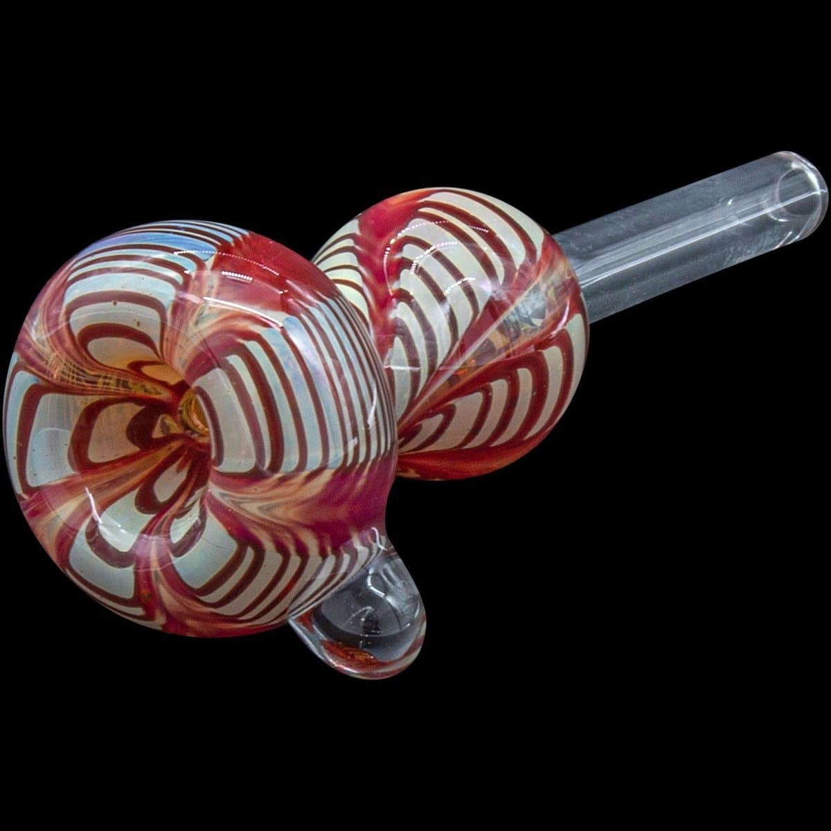 LA Pipes Smoking Accessory Red Wrap-n-Rake Bubble Pull-Stem Slide Bowl