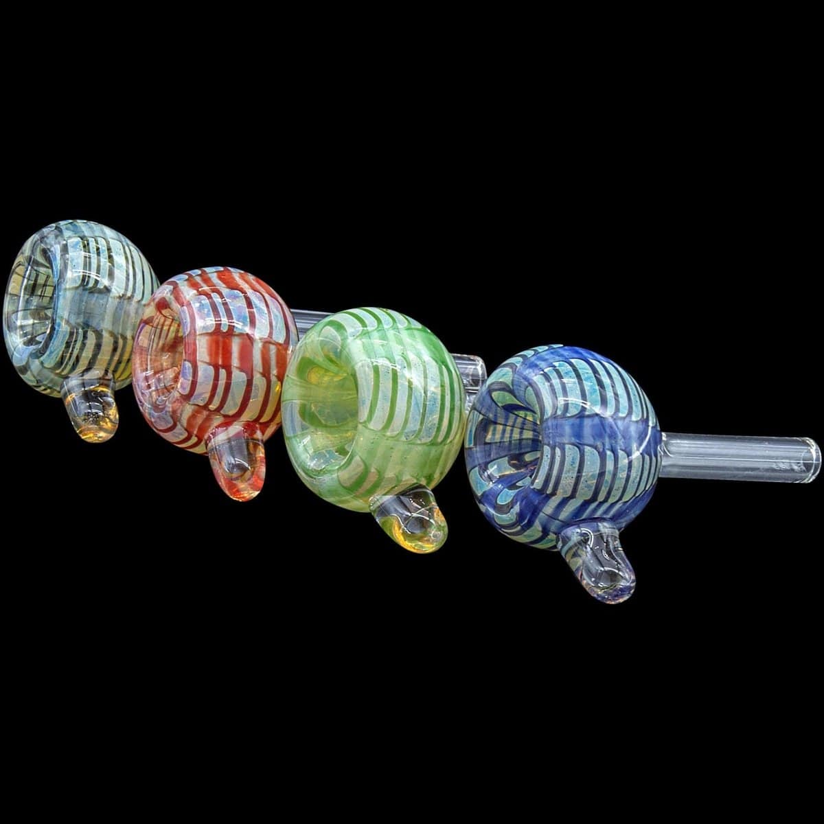 LA Pipes Smoking Accessory Color Raked Bubble Pull-Stem 9mm Slide Bowl
