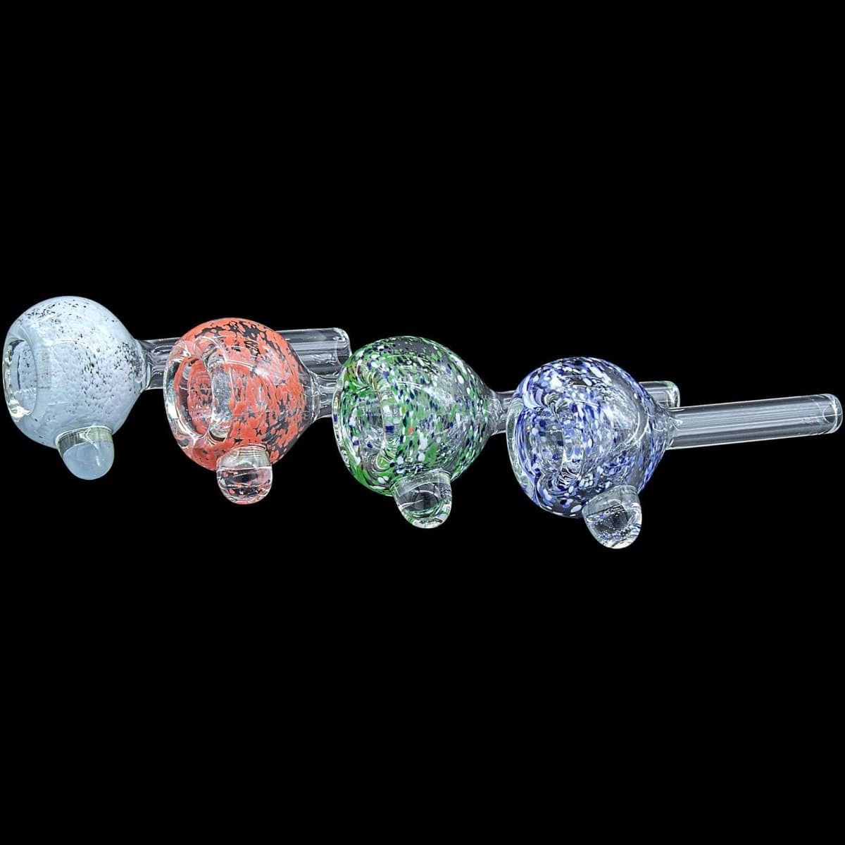 LA Pipes Smoking Accessory Frit Bubble Bowl 9mm Pull-Stem Slide (Various Colors)