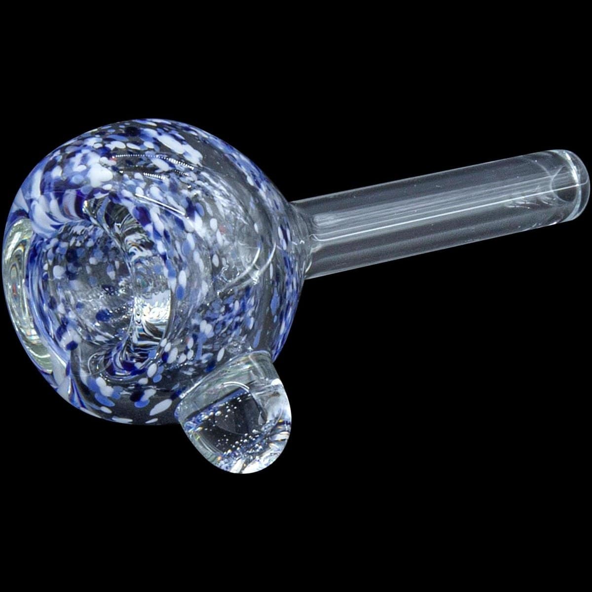 LA Pipes Smoking Accessory Blue Hues Frit Bubble Bowl 9mm Pull-Stem Slide (Various Colors)