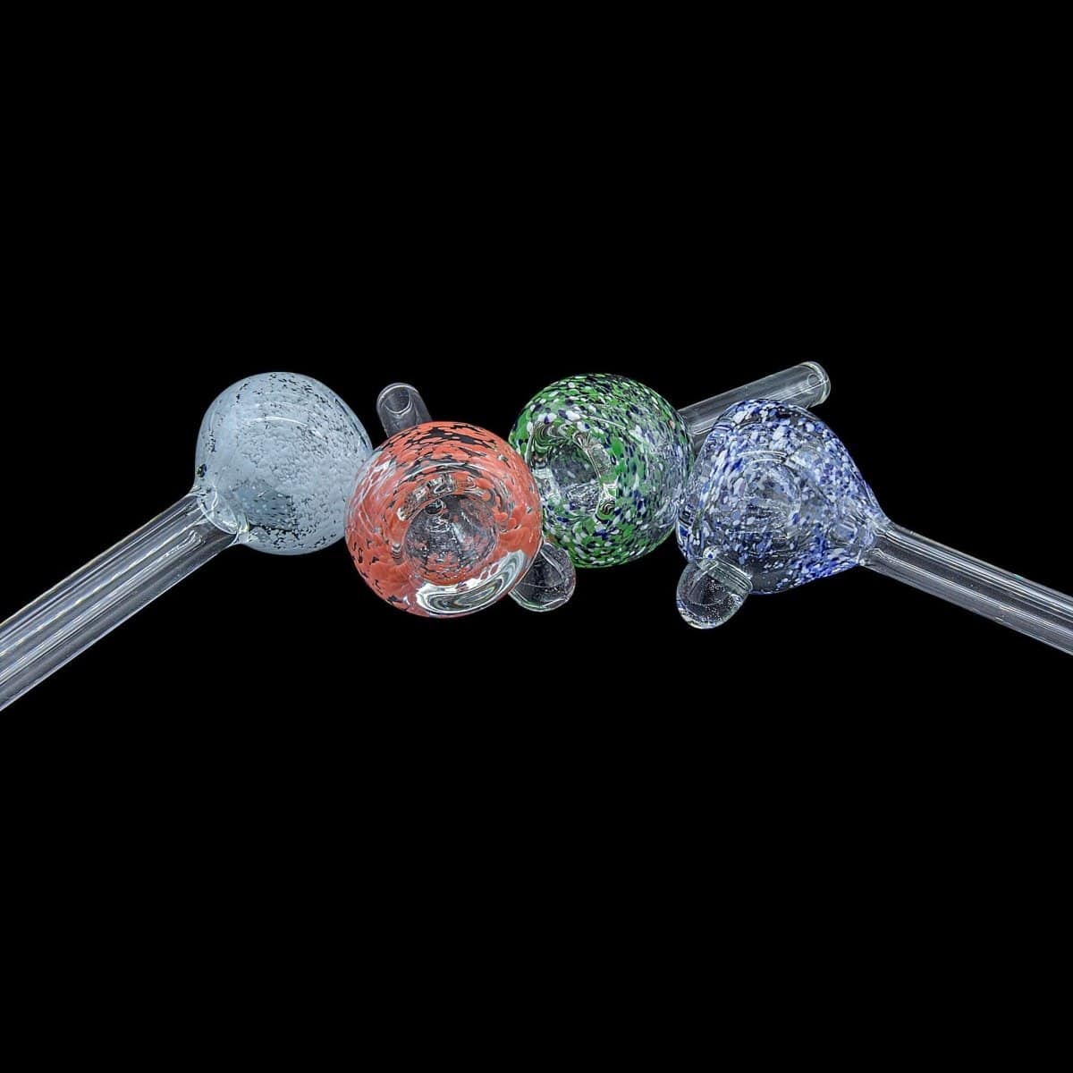 LA Pipes Smoking Accessory Frit Bubble Bowl 9mm Pull-Stem Slide (Various Colors)