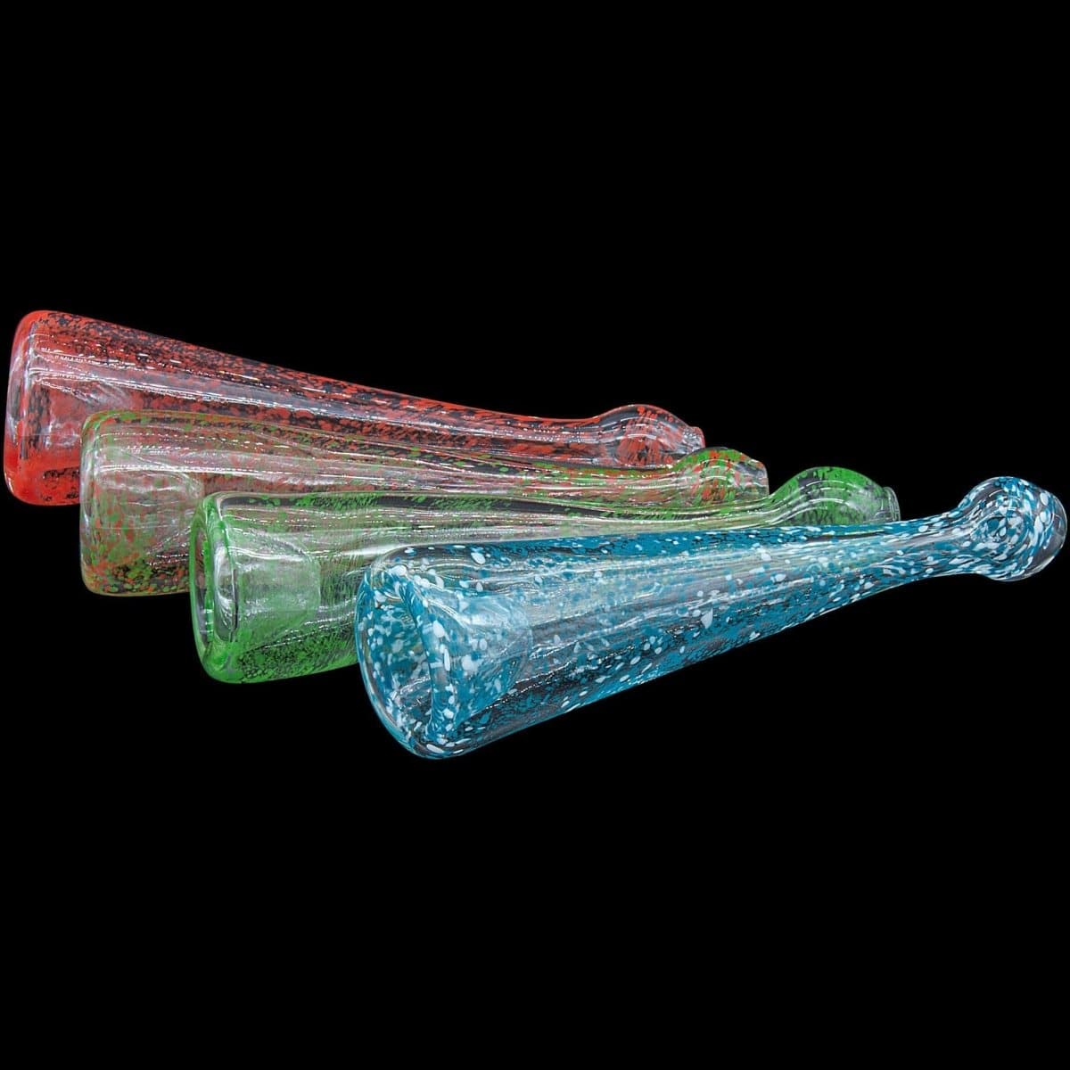 LA Pipes Hand Pipe Red Hues "Magic Dust" Frit Chillum