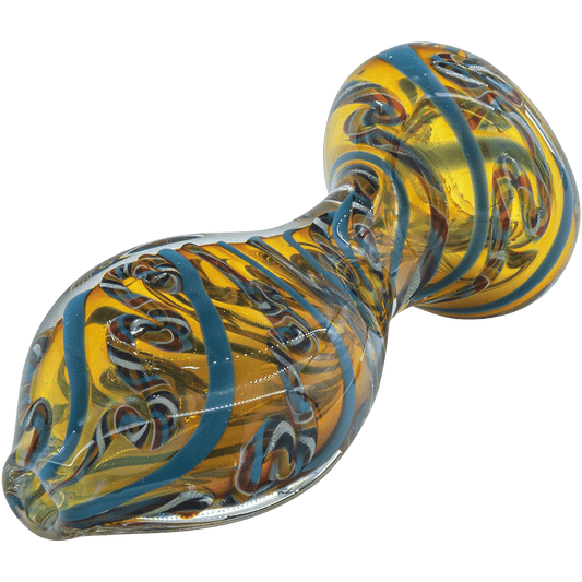 LA Pipes Hand Pipe Mix Color "Flat Belly" Inside-Out Chillum