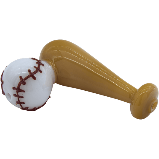 LA Pipes Hand Pipe "420 Stretch" Bat & Baseball Glass Pipe