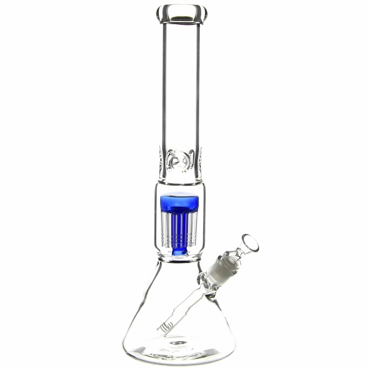 Lotus Glass Blue 7MM Clear Bottled Tree Perc Beaker