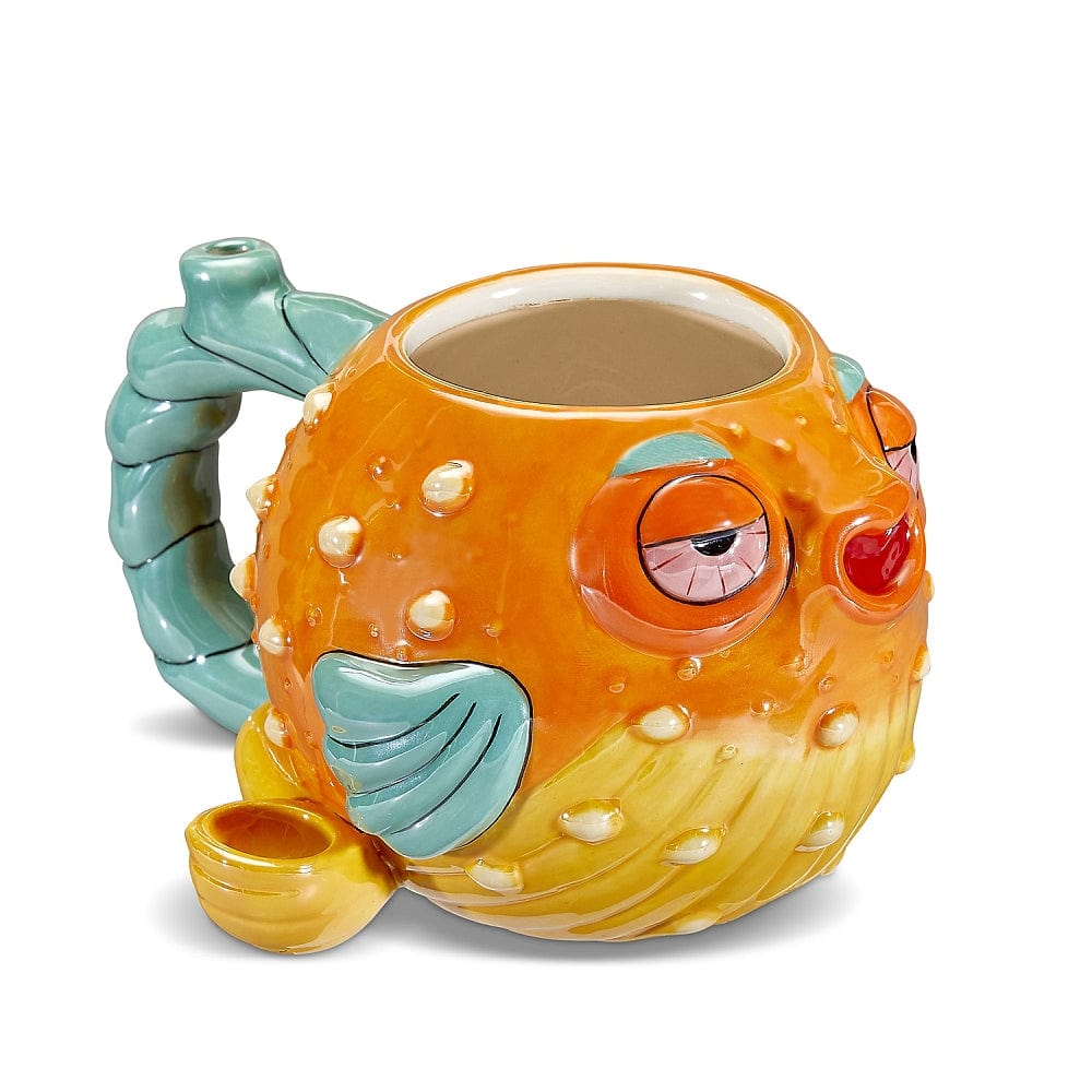 FashionCraft Hand Pipe Stoned Pufferfish Mug Pipe