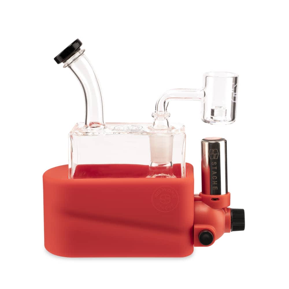 Stache Dab Rig Matte Red Stache Rio Rig-in-One Dab Rig Kit with Butane Torch - Matte