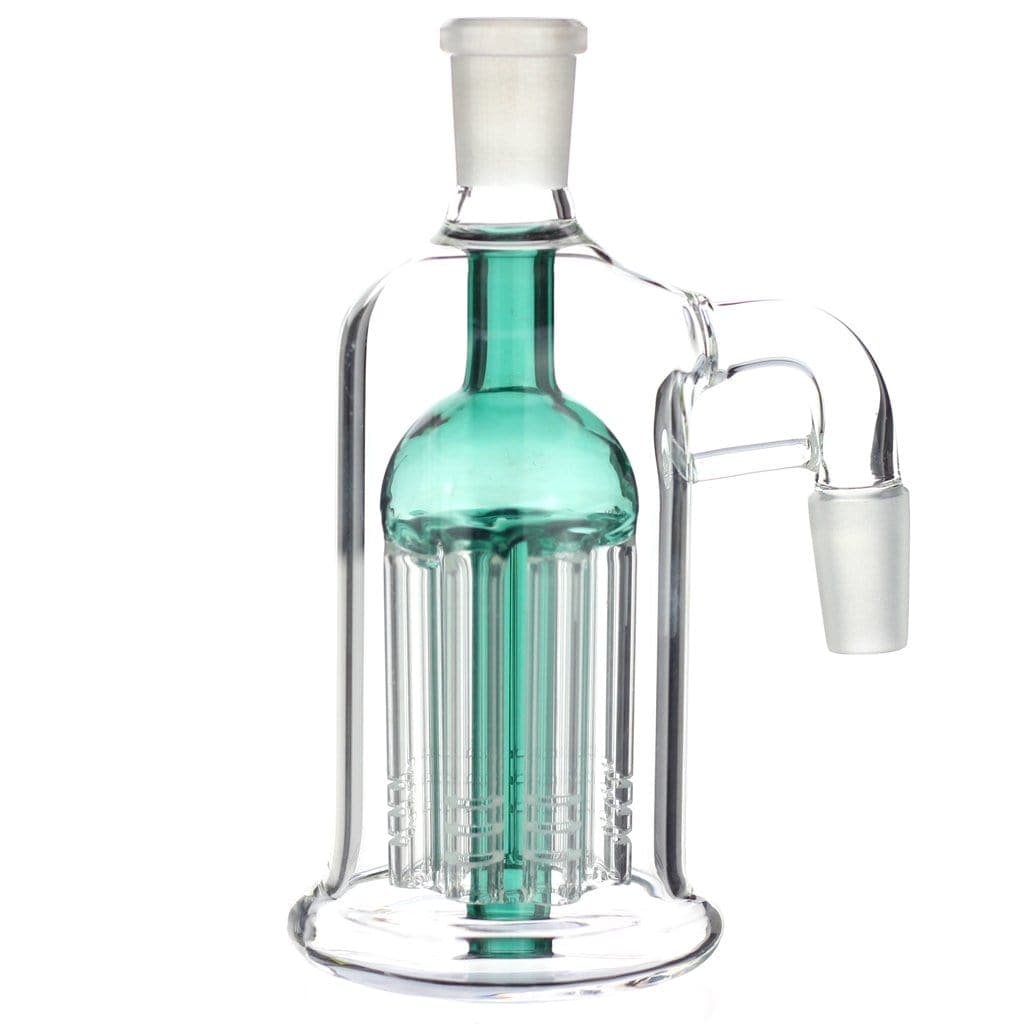 Lotus Glass Teal Bell Shaped Tree Perc Ash Catcher