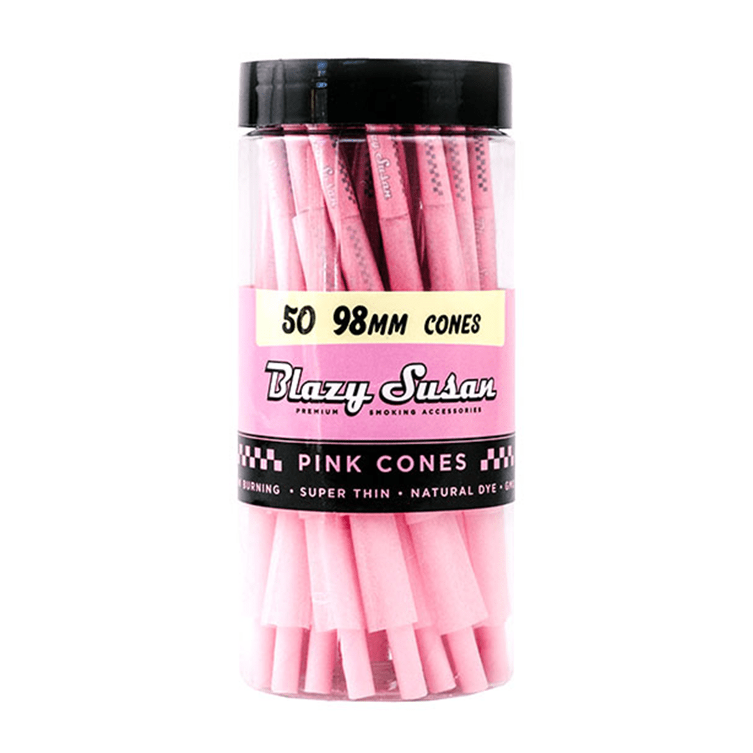 Blazy Susan Rolling Papers 98mm (50) Blazy Susan Pink Paper Cones