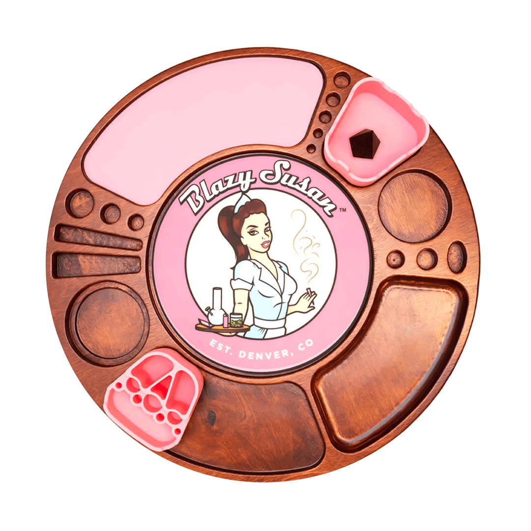 Blazy Susan Cherry - Pink Blazy Susan Spinning Rolling Trays