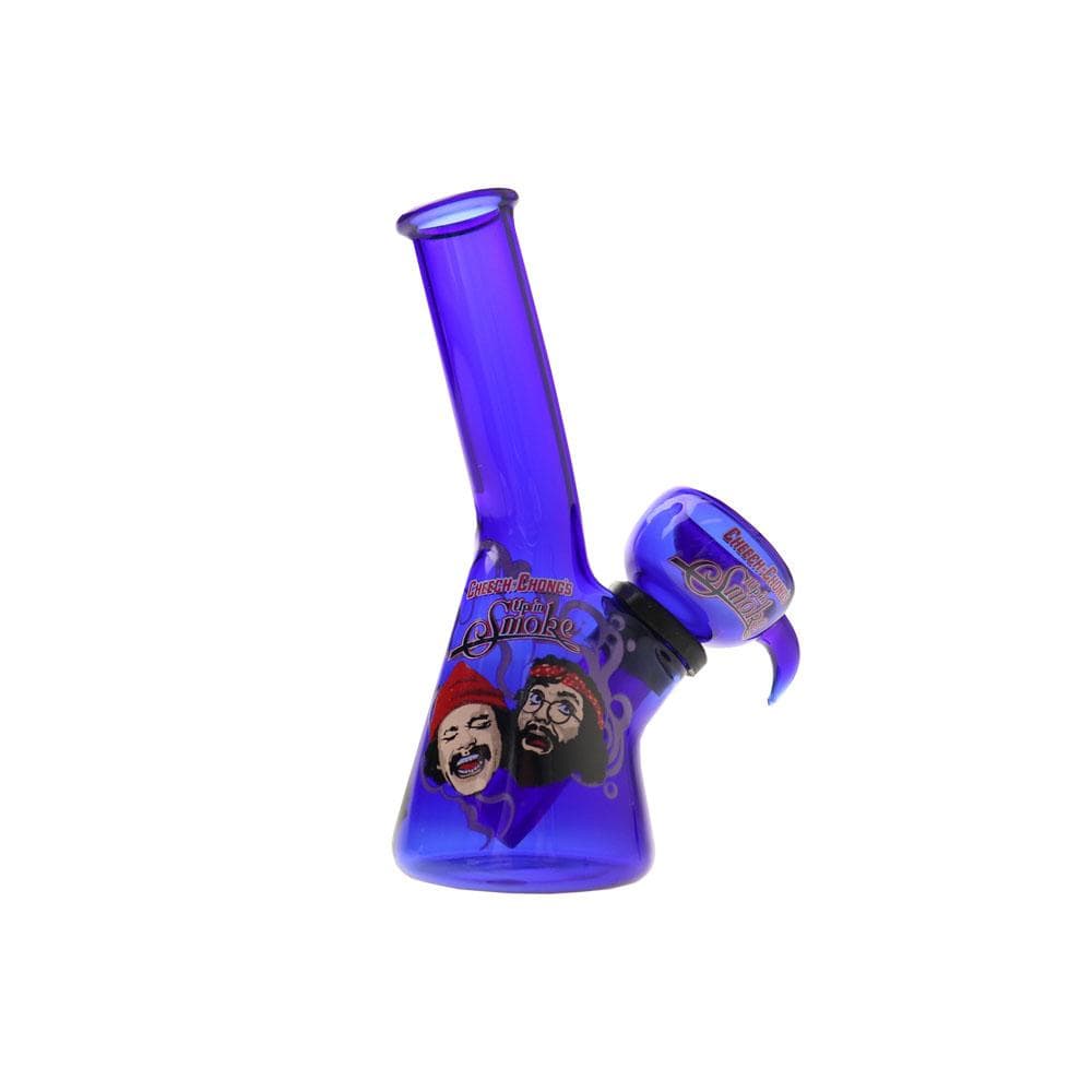 Cheech and Chong Up in Smoke Water Pipe Pattern Faces / Dark Blue 40TH ANNIVERSARY CHEECH & CHONG 4 IN MINI WATER PIPES