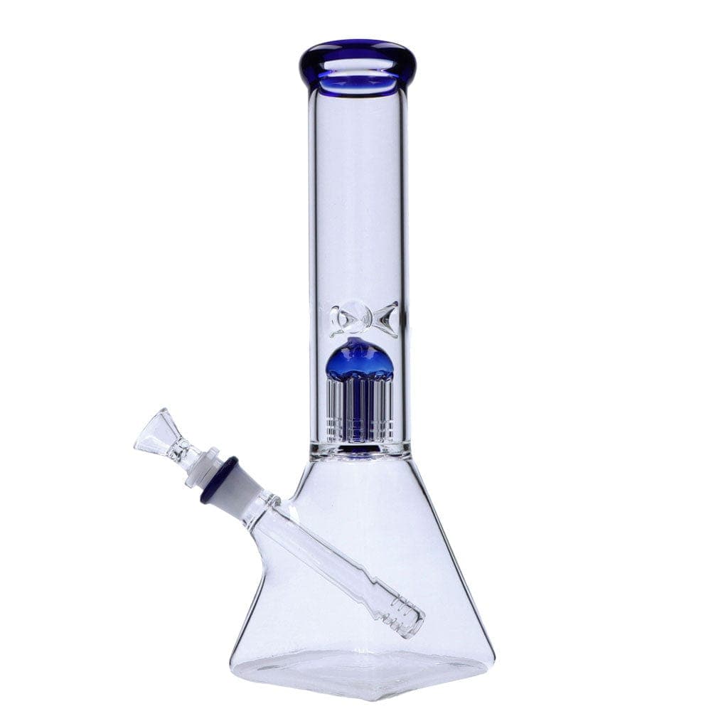 Daily High Club bong Blue 12” Quad Base Beaker Water Pipe with Tree Percolator