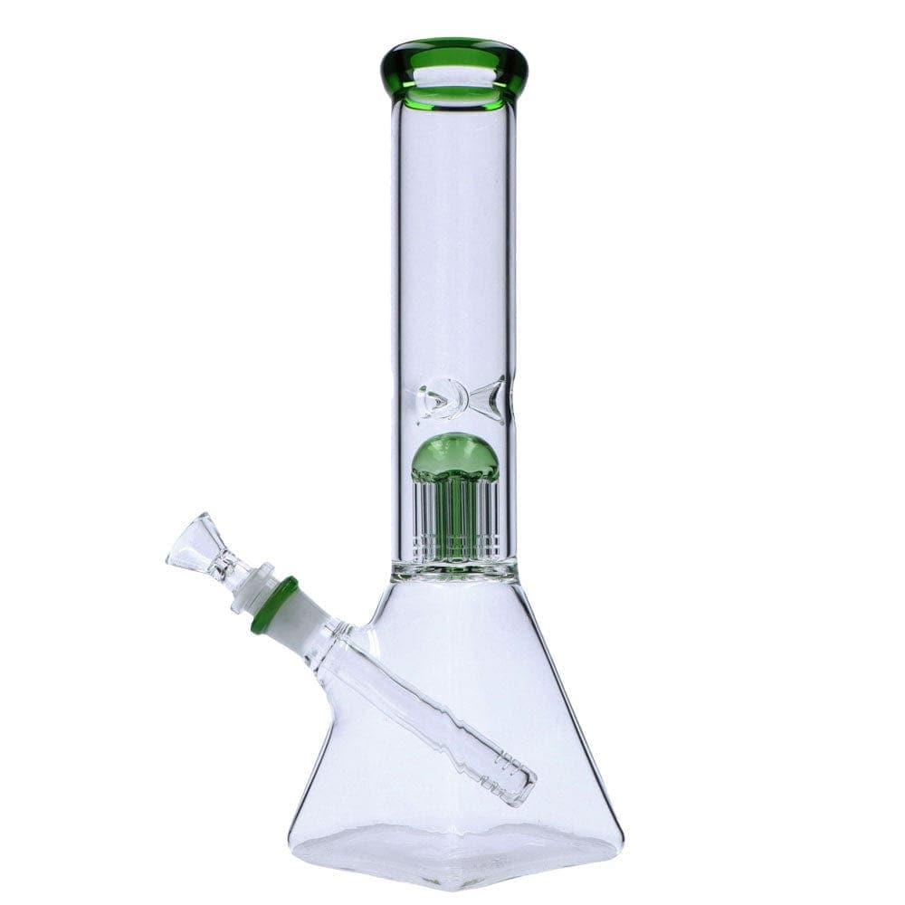 Daily High Club bong Green 12” Quad Base Beaker Water Pipe with Tree Percolator
