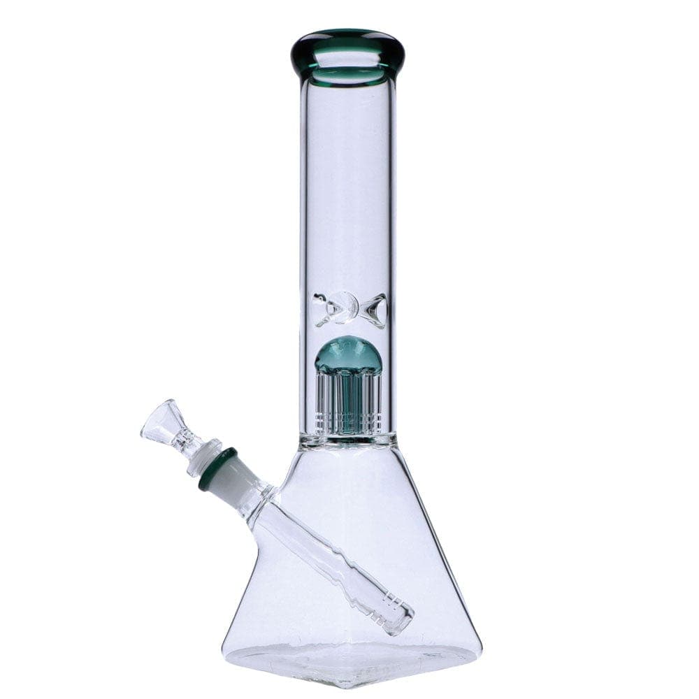 Daily High Club bong Teal 12” Quad Base Beaker Water Pipe with Tree Percolator