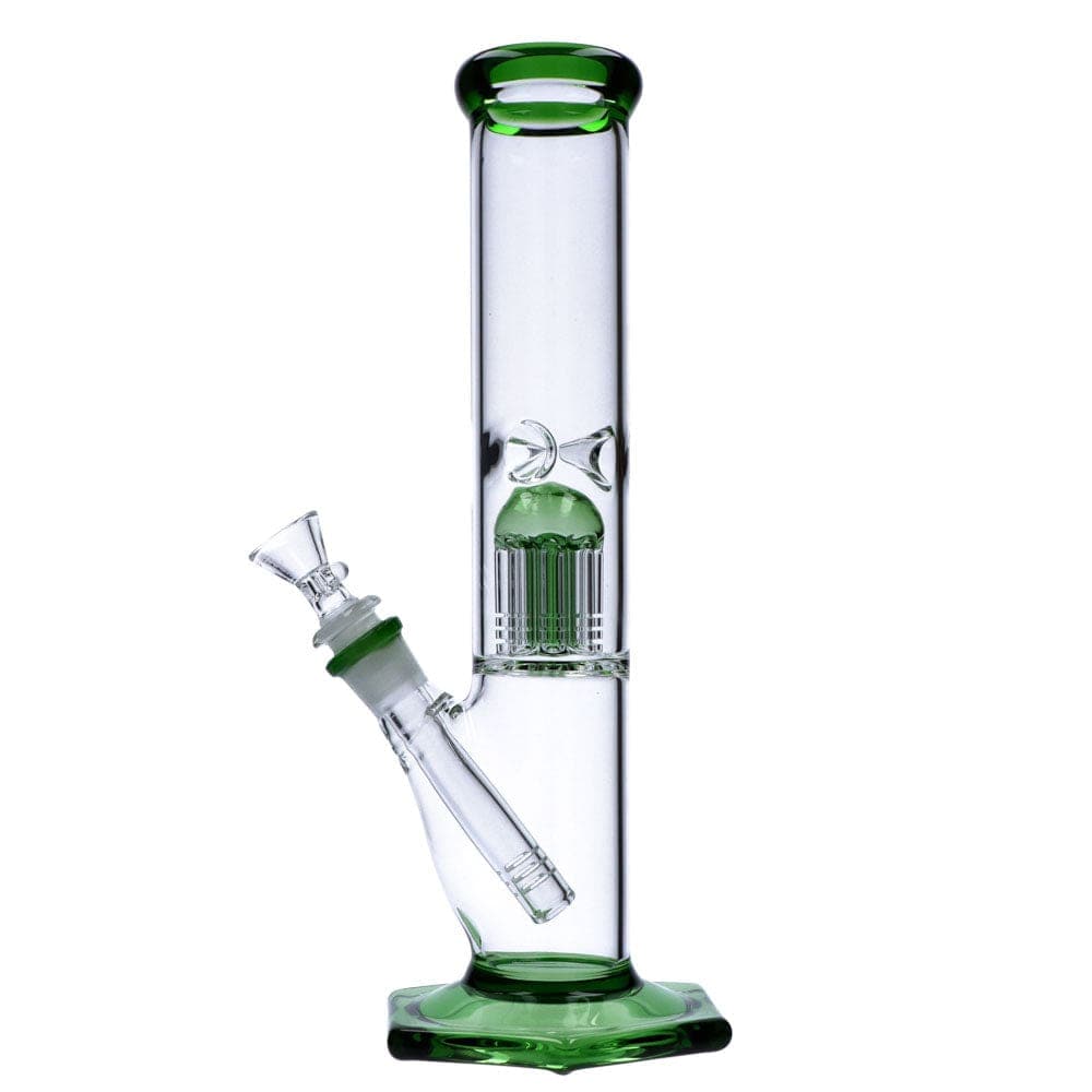Daily High Club bong Green 12” Hexagon Base Beaker Water Pipe with Tree Percolator