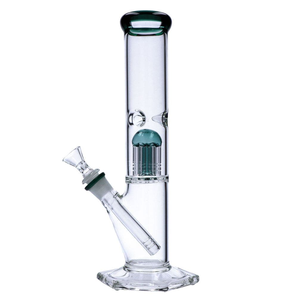Daily High Club bong Teal 12” Hexagon Base Beaker Water Pipe with Tree Percolator