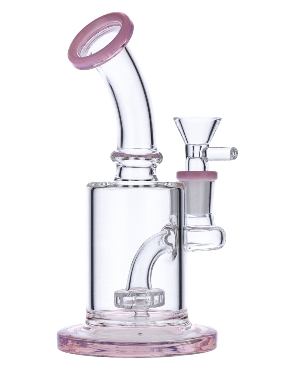 Daily High Club Bong Milky Pink Mini Bent Neck Water Pipe