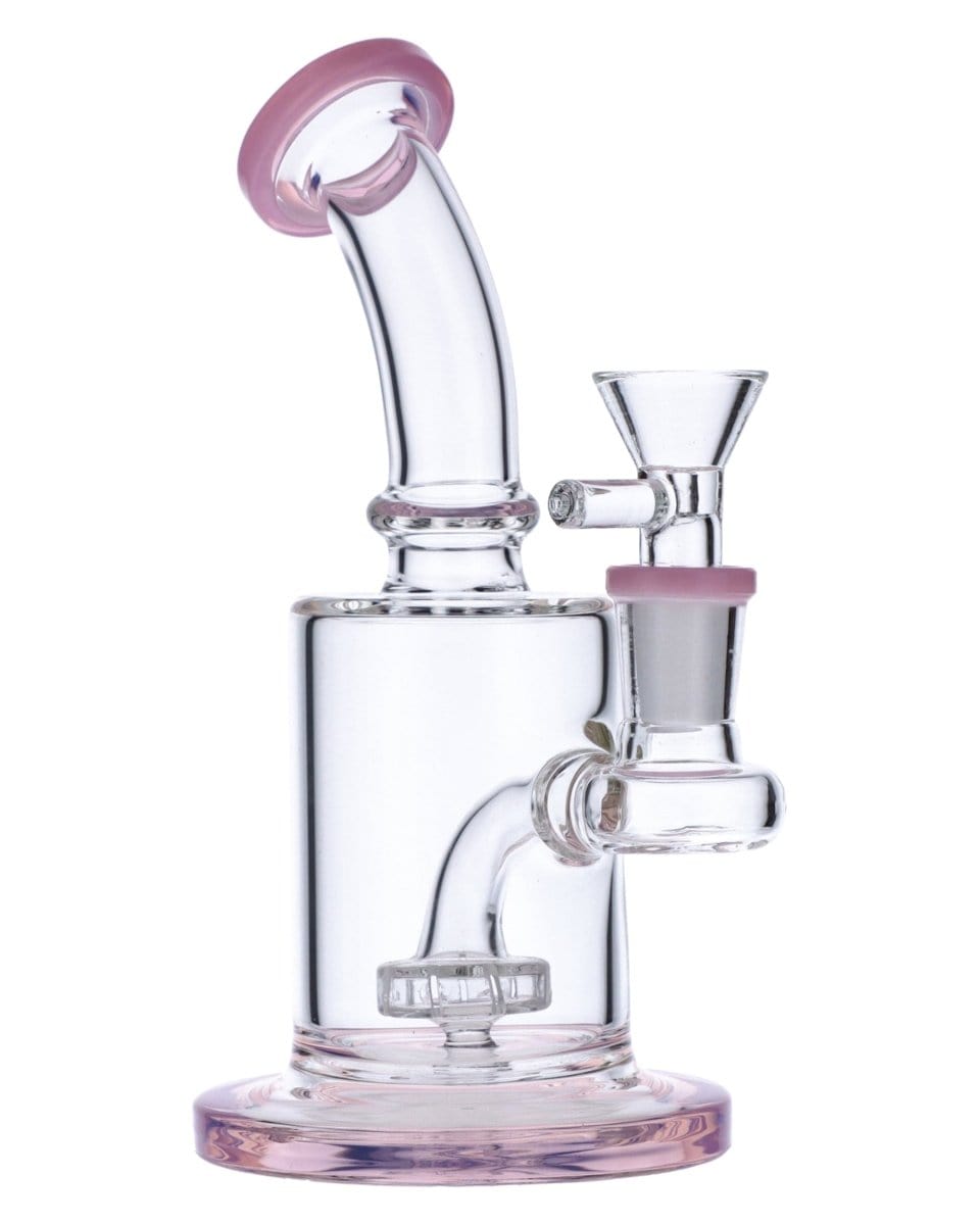 Daily High Club Bong Milky Pink Mini Bent Neck Water Pipe