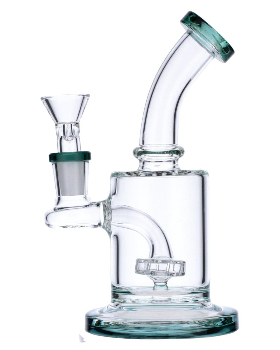 Daily High Club Bong Teal Mini Bent Neck Water Pipe