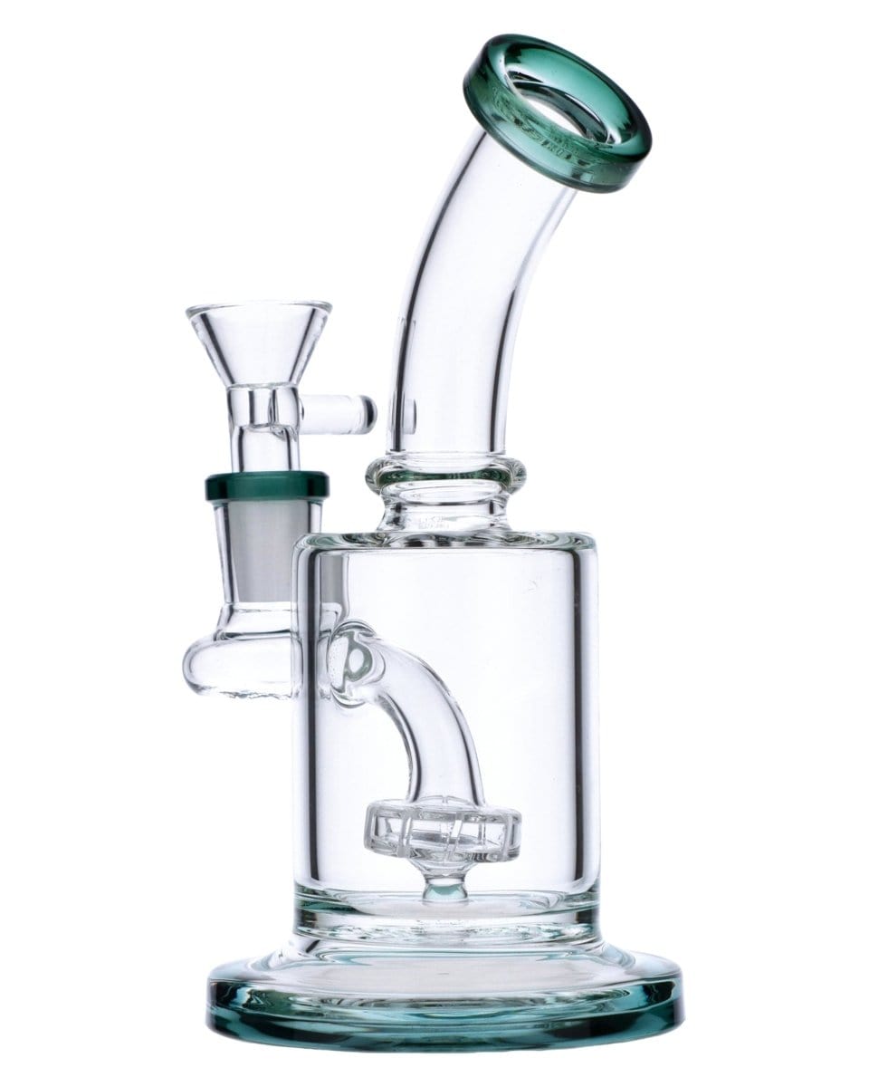 Daily High Club Bong Teal Mini Bent Neck Water Pipe