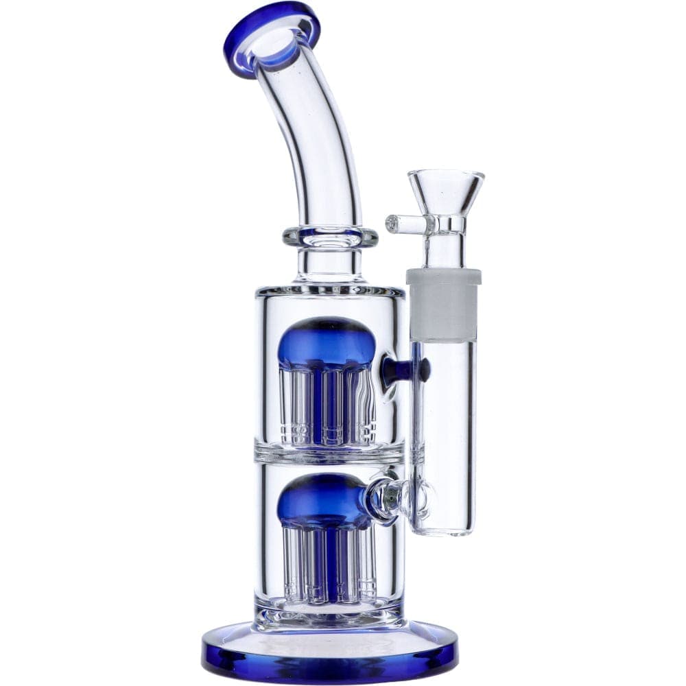 Daily High Club Bong 11" Bent Neck Double Tree Perc Water Pipe