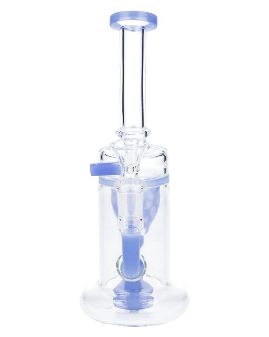 Valiant Distribution Bent Neck Water Pipe w/Bowl & Quartz-Milky Blue-8 in(RCL-S-025MB)