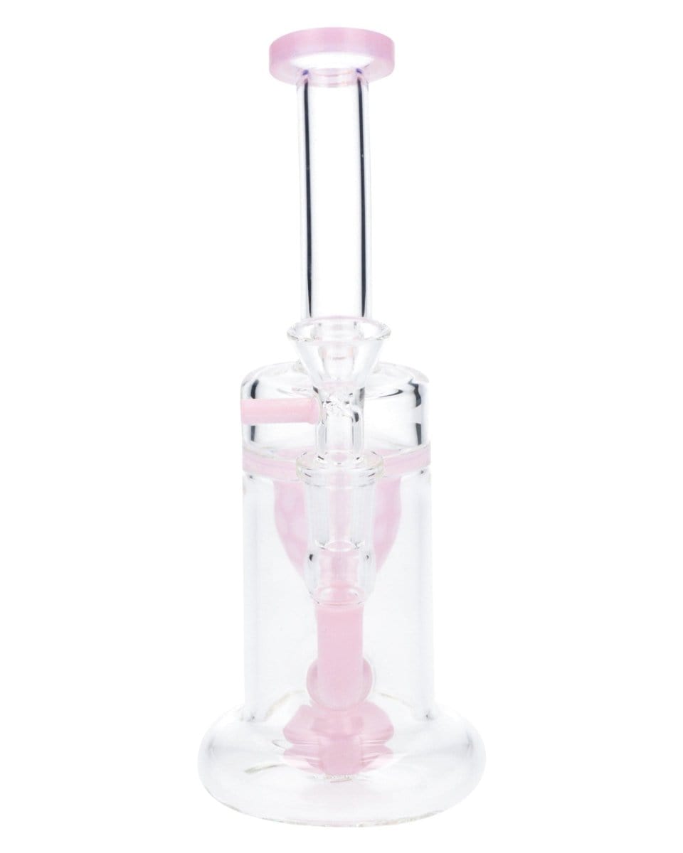 Valiant Distribution Bent Neck Water Pipe w/Bowl & Quartz-Milky Pink-8 in(RCL-S-025MP)